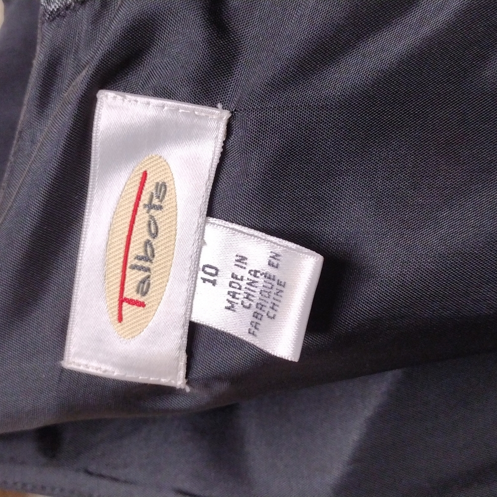 100% Silk Talbots Basic Charcoal/Black Shift Dres… - image 5